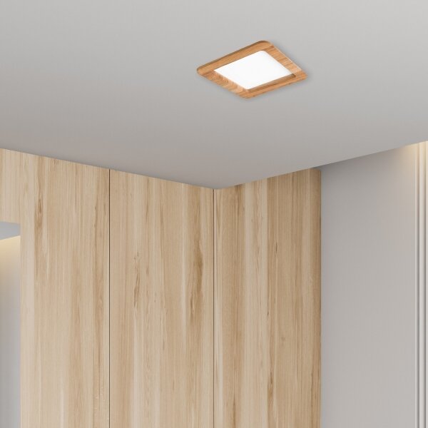 Lampada LED da incasso WOODY SPOT LED/17W/230V 3000K quercia 18,5x18,5 cm
