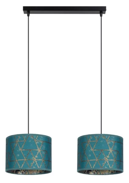 Lampadario su corda REZO 2xE27/60W/230V turchese