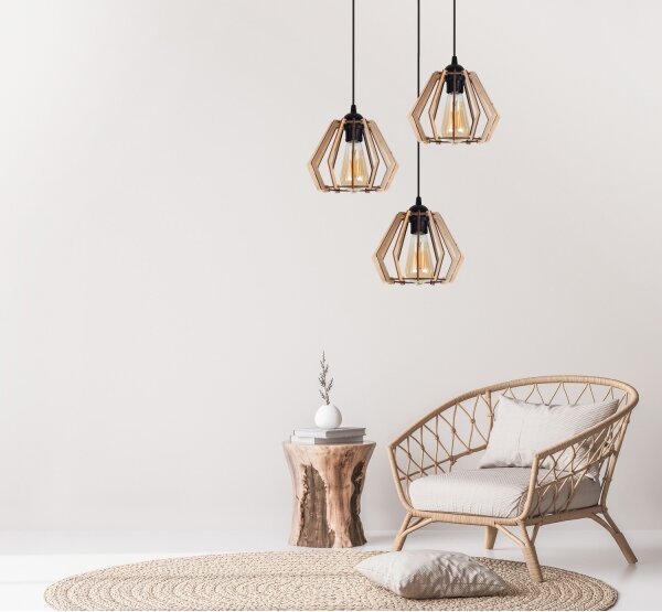 Lampadario su filo BERGO 3xE27/60W/230V bianco