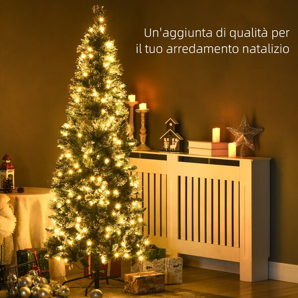 HOMCOM Albero di Natale 180cm Innevato con 240 Luci LED e 618 Rami con Base in Acciaio|Aosom