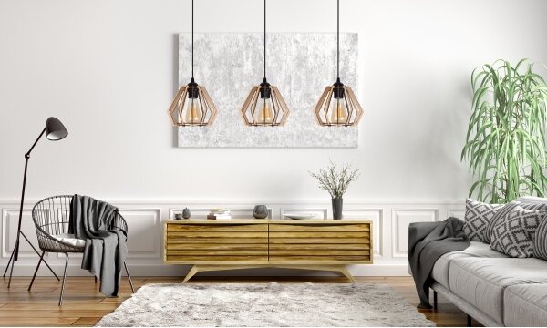 Lampadario su filo BERGO 3xE27/60W/230V bianco