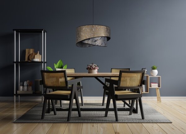 Lampadario su corda REZO 1xE27/60W/230V grigio/oro