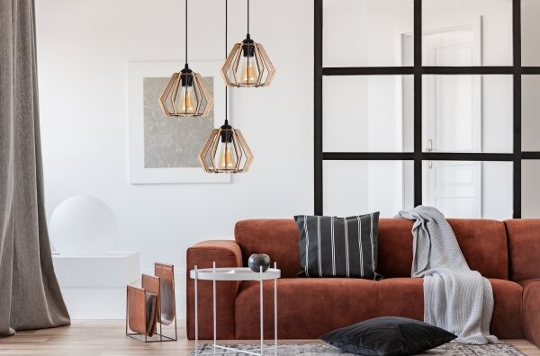 Lampadario su filo BERGO 3xE27/60W/230V bianco