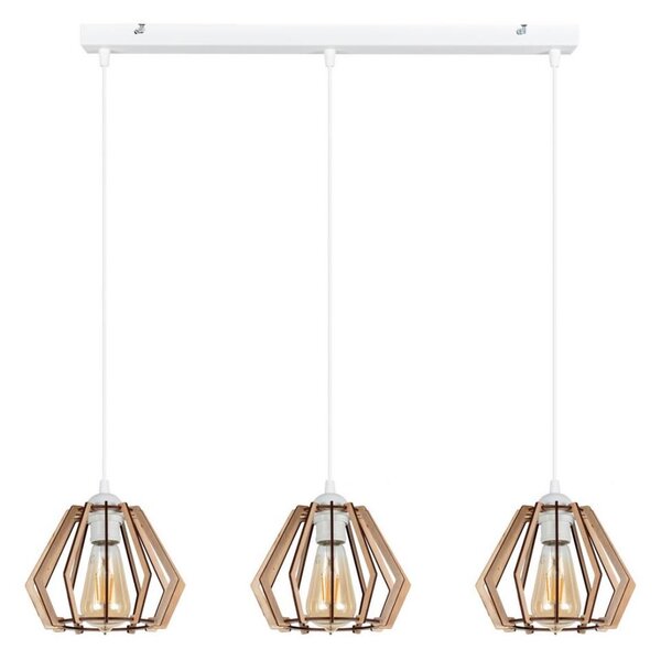 Lampadario su filo BERGO 3xE27/60W/230V bianco