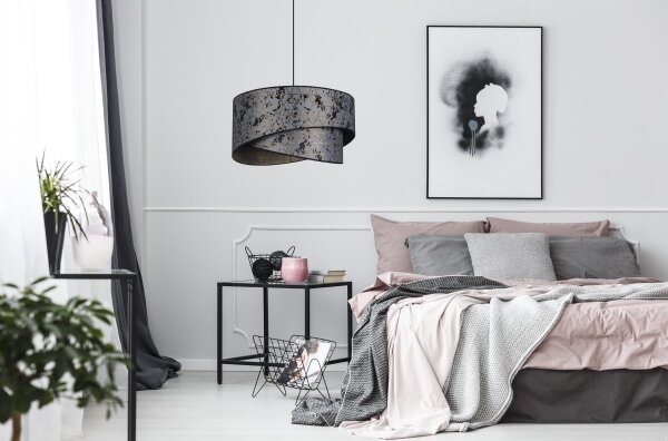 Lampadario su filo REZO 1xE27/60W/230V grigio
