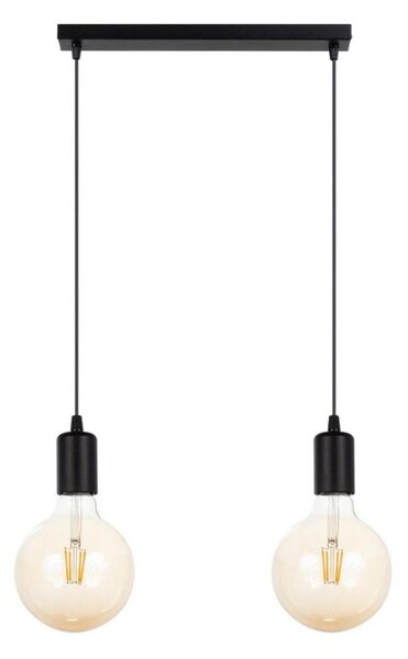 Lampadario a sospensione con filo MIROS 2xE27/60W/230V nero