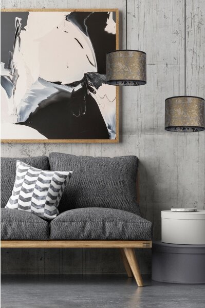 Lampadario su corda REZO 3xE27/60W/230V oro/turchese