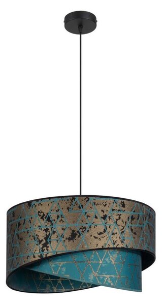 Lampadario su filo REZO 1xE27/60W/230V turchese/oro