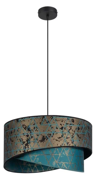 Lampadario su filo REZO 1xE27/60W/230V turchese/oro