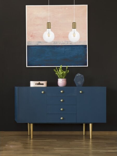 Lampadario a sospensione con filo MIROS 2xE27/60W/230V bianco/oro