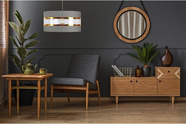 Lampadario a sospensione con filo LIND 1xE27/60W/230V grigio