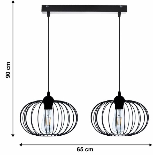 Lampadario a sospensione con filo BOCCA 2xE27/60W/230V