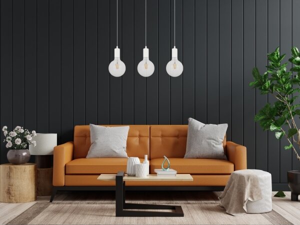 Lampadario a sospensione con filo MIROS 3xE27/60W/230V bianco