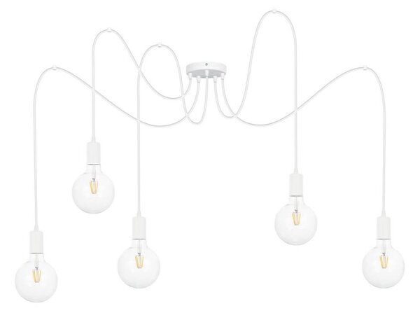 Lampadario a sospensione con filo MIROS 5xE27/60W/230V ragno bianco