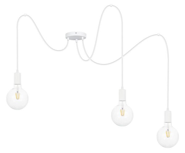 Lampadario a sospensione con filo MIROS 3xE27/60W/230V ragno bianco