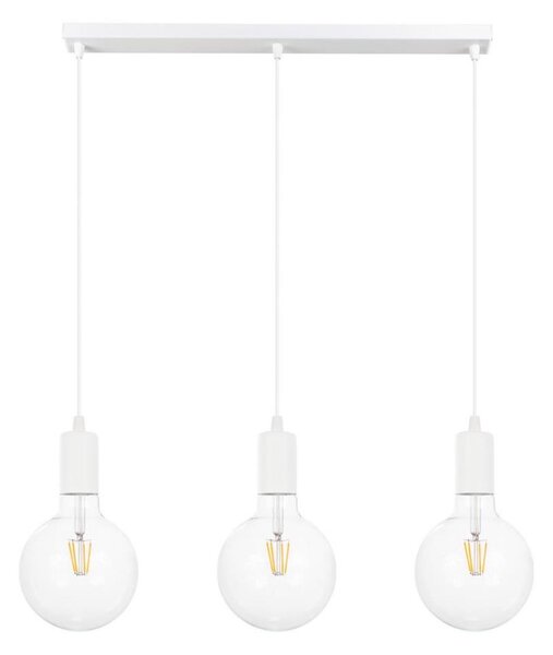 Lampadario a sospensione con filo MIROS 3xE27/60W/230V bianco