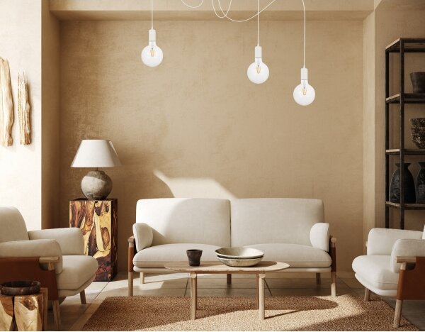Lampadario a sospensione con filo MIROS 3xE27/60W/230V ragno bianco