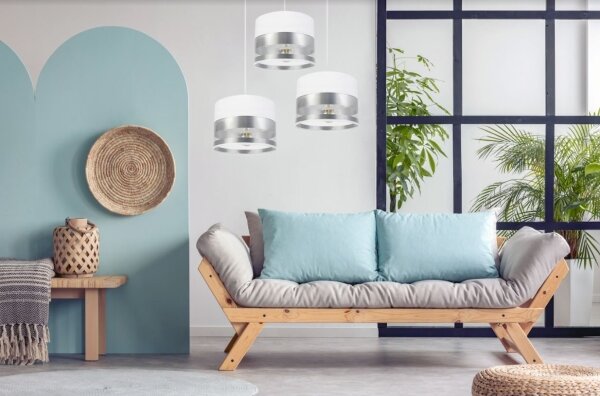 Lampadario su filo MILO 3xE27/60W/230V argento