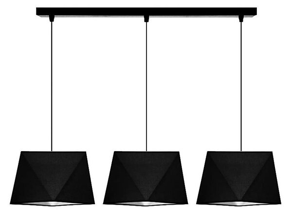 Lampadario a sospensione con filo DIAMENT 3xE27/60W/230V nero