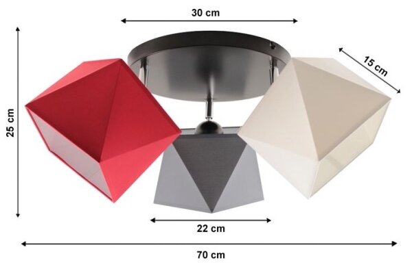 Lampadario a plafone DIAMENT 3xE27/60W/230V