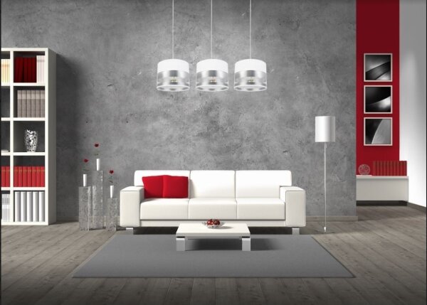 Lampadario su filo MILO 3xE27/60W/230V argento