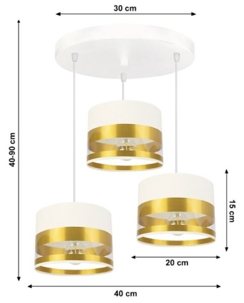 Lampadario su filo MILO 3xE27/60W/230V dorato