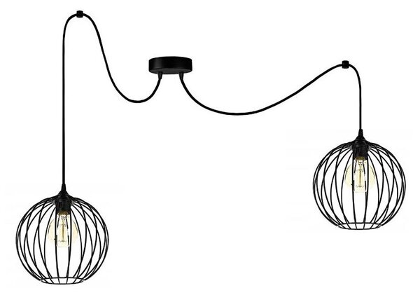 Lampadario a sospensione con filo MATT 2xE27/60W/230V ragno