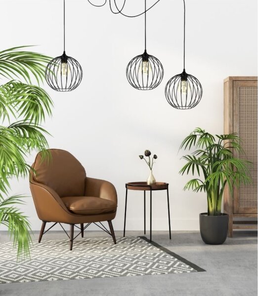 Lampadario a sospensione con filo MATT 3xE27/60W/230V ragno
