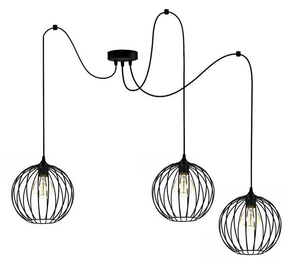 Lampadario a sospensione con filo MATT 3xE27/60W/230V ragno