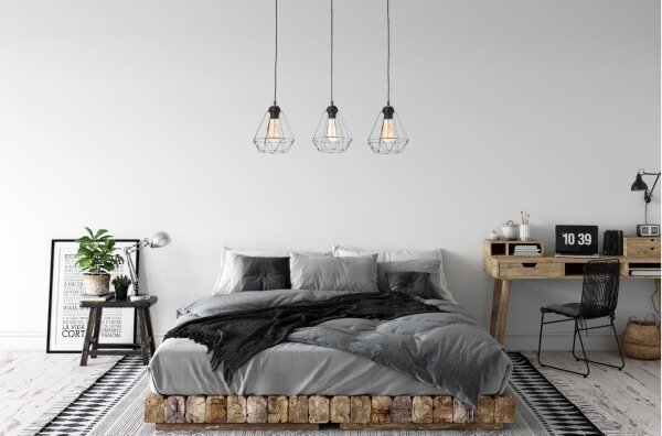 Lampadario a sospensione con filo DIAMENT MINI 3xE27/60W/230V