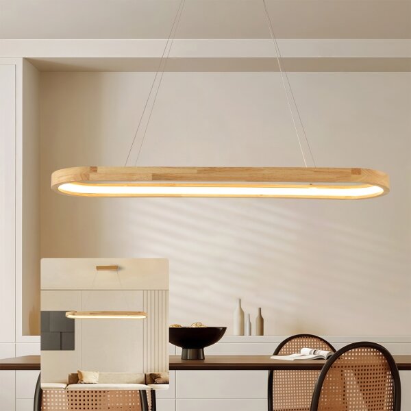 Brilagi - Lampada a sospensione con cavo UMEA WOOD LED/40W/230V 90x22 cm legno