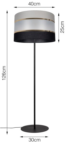 Lampada da terra CORAL 1xE27 / 60W / 230V nero / grigio