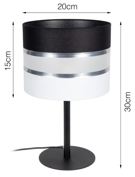 Lampada da tavolo CORAL 1xE27/60W/230V nero/bianco