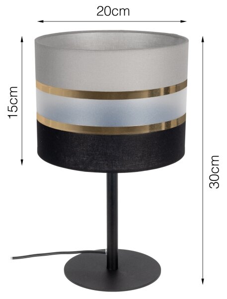 Lampada da tavolo CORAL 1xE27 / 60W / 230V nero / grigio