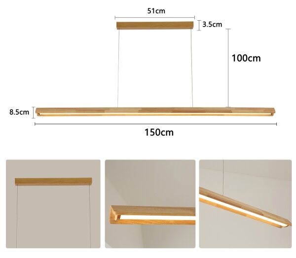 Brilagi - Lampada a sospensione LED su cavo UMEA WOOD LED/40W/230V 150 cm legno