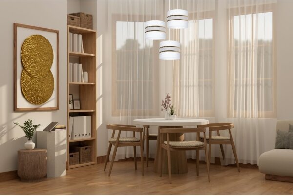 Lampadario a sospensione con filo CORAL 3xE27/60W/230V bianco