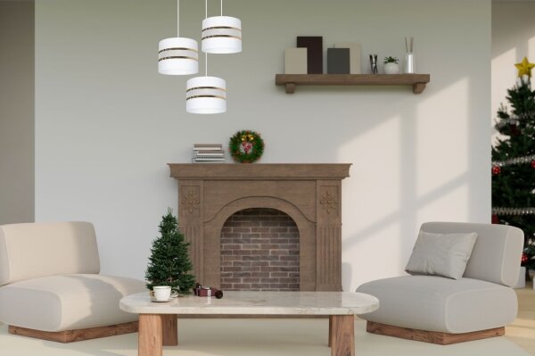Lampadario a sospensione con filo CORAL 3xE27/60W/230V bianco