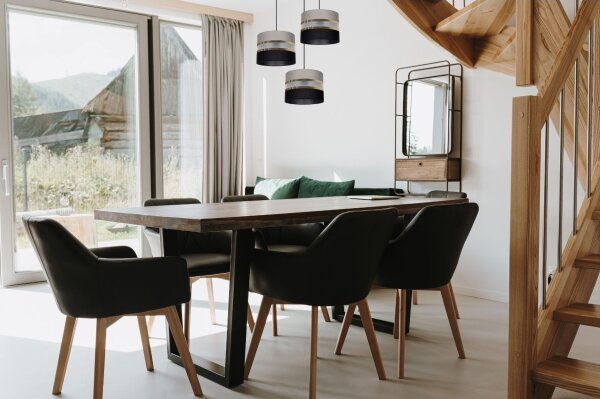 Lampadario a sospensione con filo CORAL 3xE27/60W/230V nero-grigio