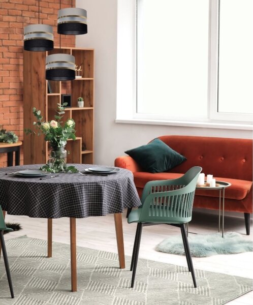 Lampadario a sospensione con filo CORAL 3xE27/60W/230V nero-grigio