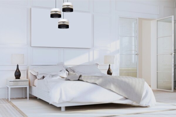 Lampadario a sospensione con filo CORAL 3xE27/60W/230V bianco e nero