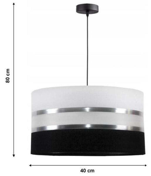 Lampadario a sospensione con filo CORAL 1xE27/60W/230V bianco e nero