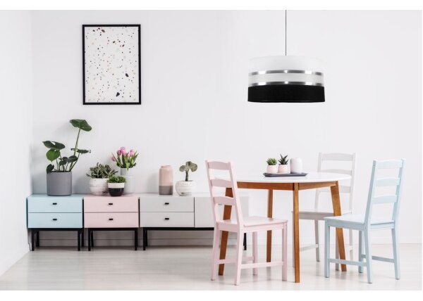 Lampadario a sospensione con filo CORAL 1xE27/60W/230V bianco e nero