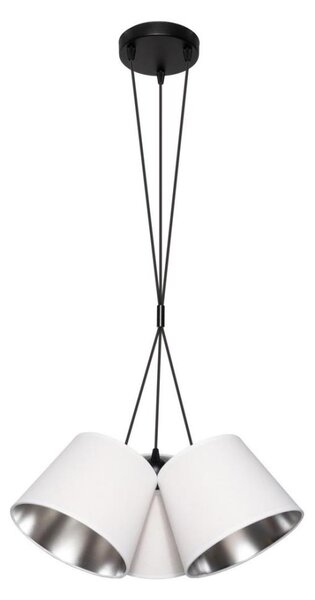 Lampadario su corda ZOMA 3xE27/60W/260V bianco/cromato lucido
