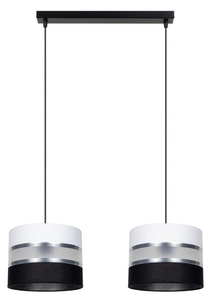 Lampadario a sospensione con filo CORAL 2xE27/60W/230V bianco e nero