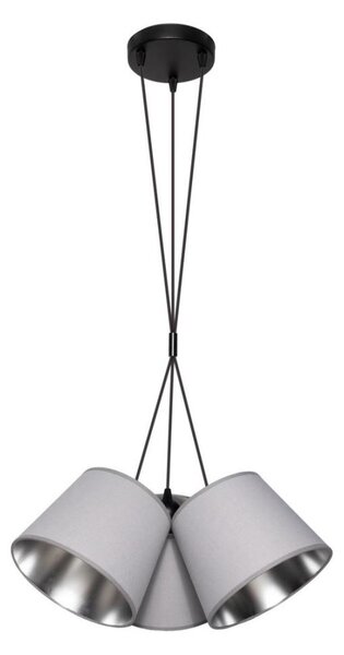 Lampadario su corda ZOMA 3xE27/60W/260V grigio/cromato lucido