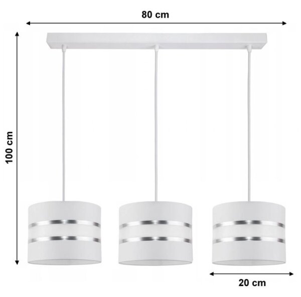 Lampadario a sospensione con filo CORAL 3xE27/60W/230V bianco
