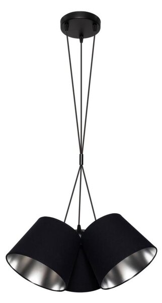 Lampadario su corda ZOMA 3xE27/60W/260V nero/cromo lucido