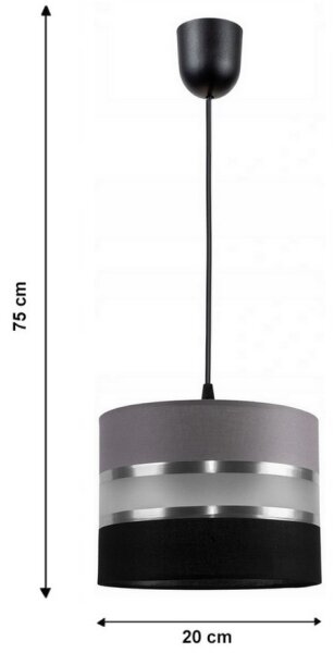 Lampadario a sospensione con filo CORAL S 1xE27/60W/230V nero-grigio