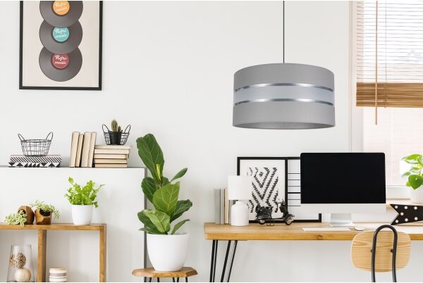 Lampadario su corda CORAL 1xE27/60W/230V d. 40 cm grigio