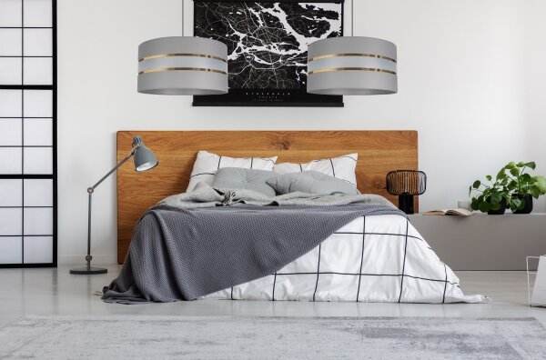 Lampadario su corda CORAL 1xE27/60W/230V d. 40 cm grigio